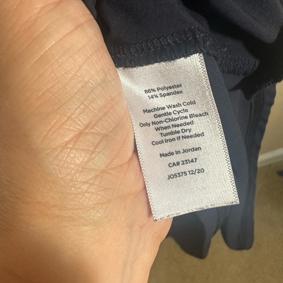 T by Talbots LIGHTWEIGHT STRETCH DRESS navy performance size medium P - Picture 7 of 7